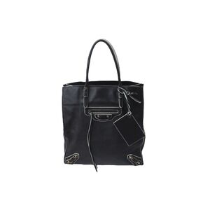 BALENCIAGA THE PAPER handbag black white leather